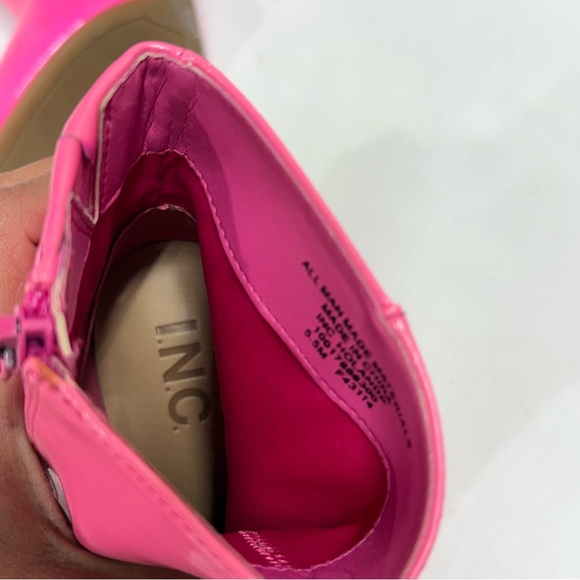 INC International Concepts Glossy Pink Ankle Booties - Picture 5 of 8